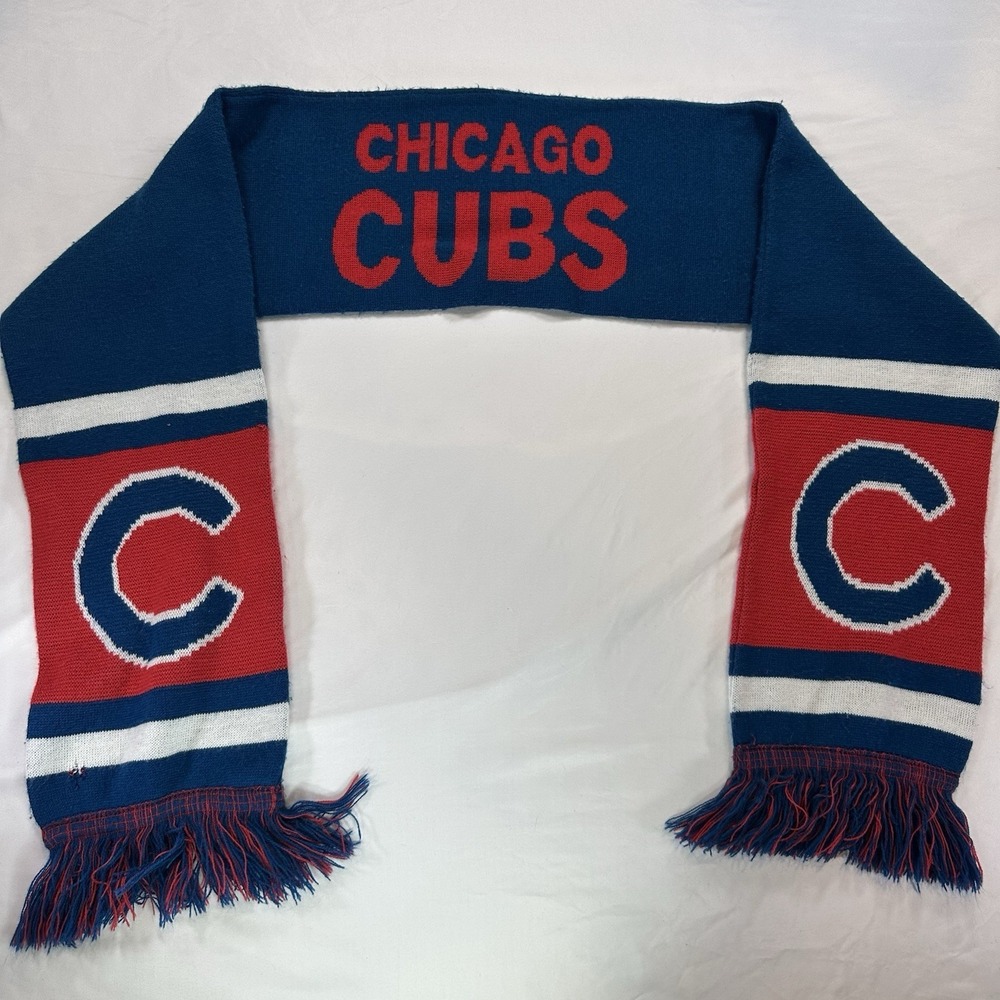 Chicago Cubs Scarf MLB Big Team Logo, Collectible Knit Item